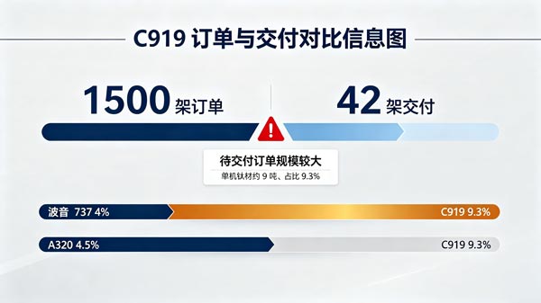 C919订单与交付数量对比信息图